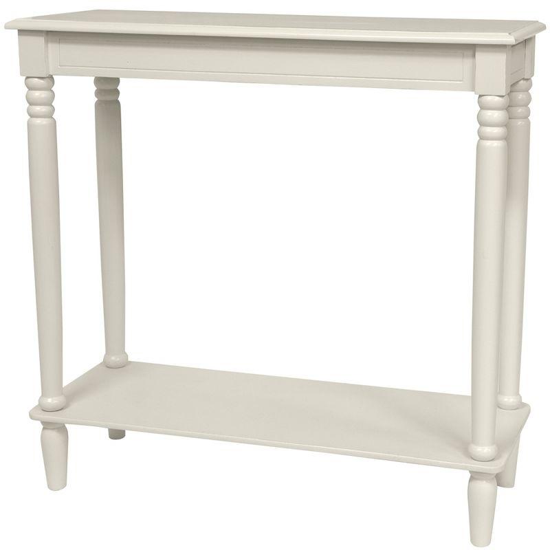 White Wood Console Table with Storage Shelf