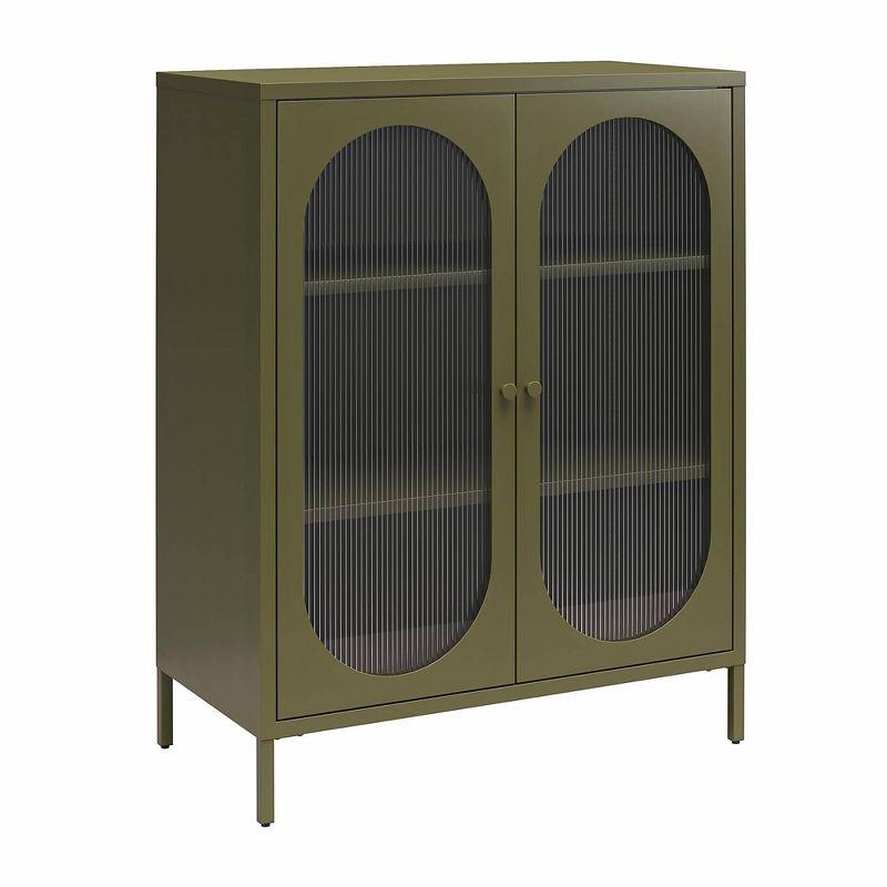 Luna 39.96'' Tall Accent Cabinet with Fluted Glass