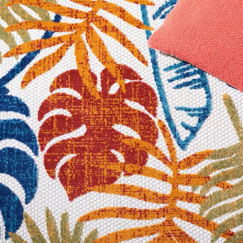 Cabana CBN831 Power Loomed Indoor/Outdoor Area Rug - Creme/Red - 4'x6' - Safavieh