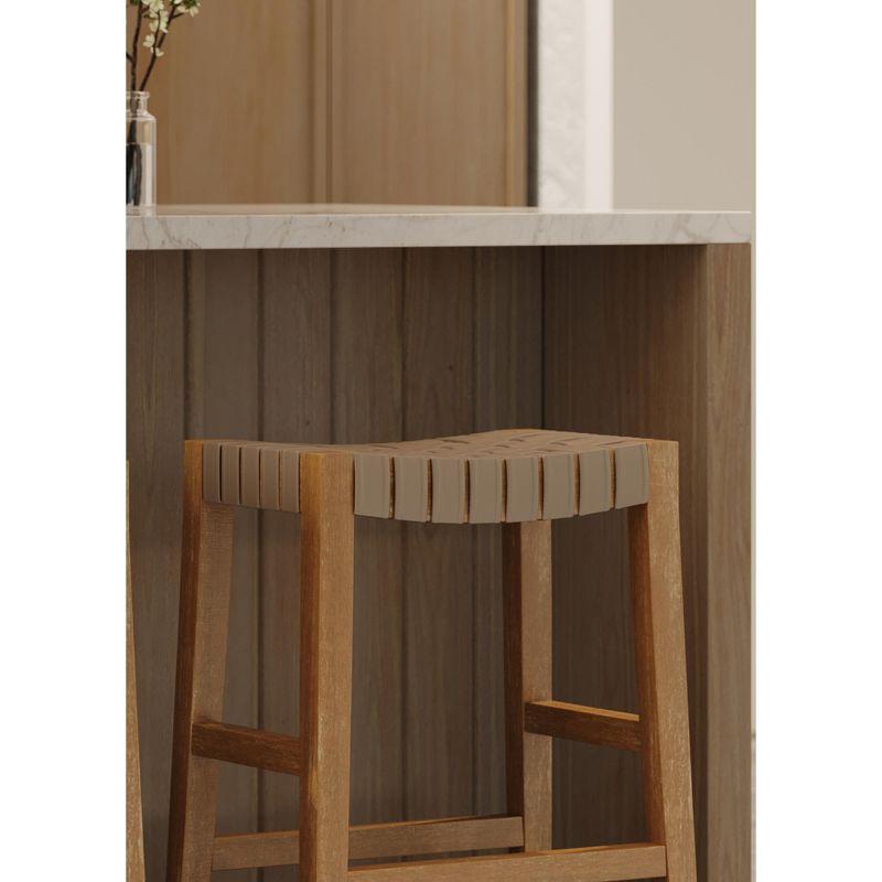 Maven Lane Maven Lane Emerson Kitchen Stool with Vegan Leather Upholstery