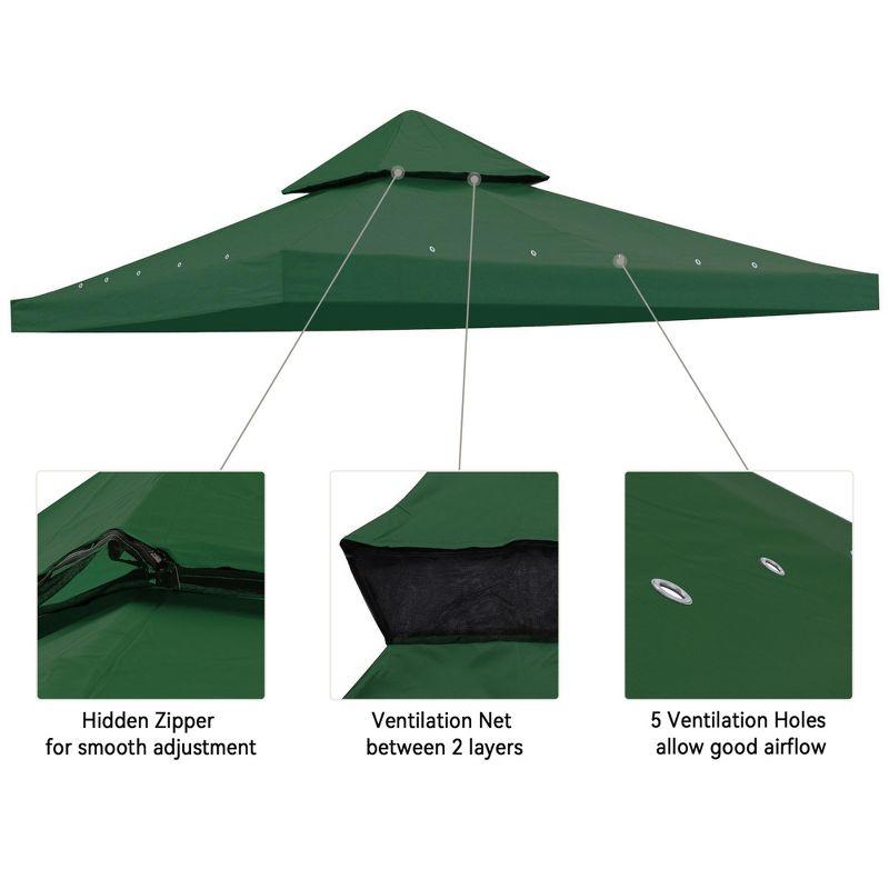 Yescom Yescom Canopy Top Replacement for 2-Tier Crescent TJSG081 Gazebo Outdoor Garden Yard Patio Cover