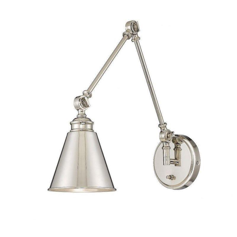 Savoy House Morland 1 - Light Swing Arm Lamp in  Polished Nickel