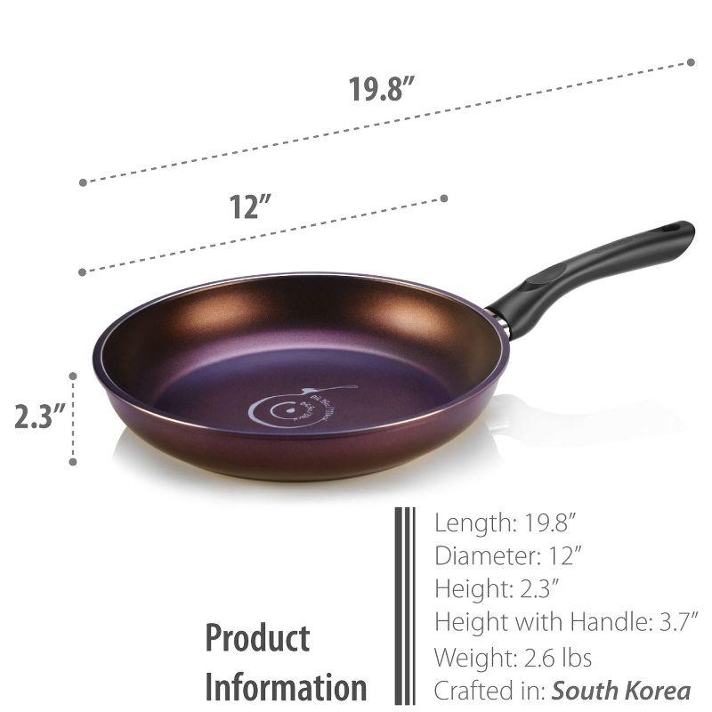 12" Purple Aluminum Nonstick Frying Pan with Rubber Handle