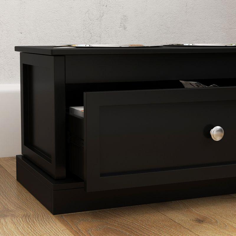 Pawhut PawHut Large Elevated Dog Bowls with Storage, Raised Dog Bowl Stand, Black