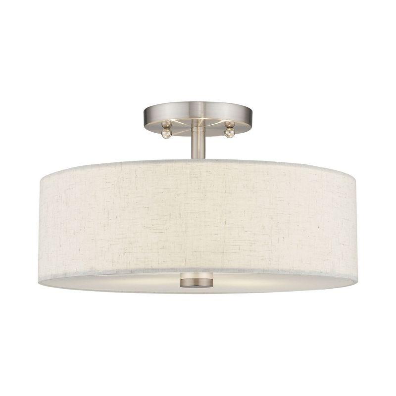 Livex Lighting Meridian 2 - Light Semi-Flush Mount in  Brushed Nickel
