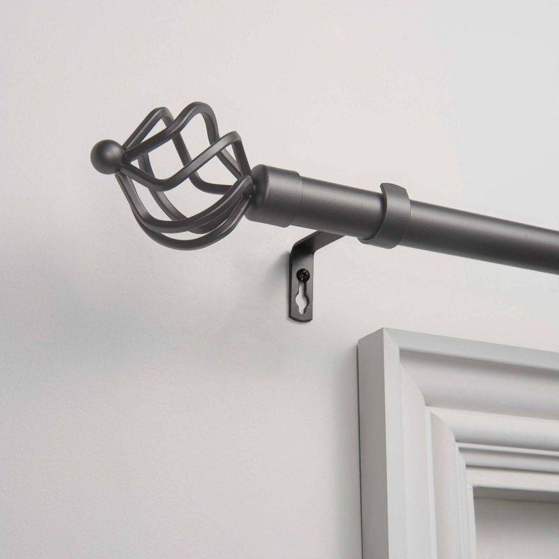 Exclusive Home Exclusive Home Torch Curtain Rod and Coordinating Finial Set, Adjustable
