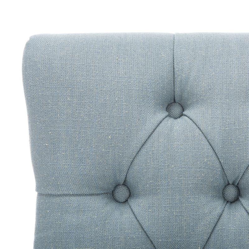 Abby 19''H Tufted Side Chairs (Set Of 2)  Silver Nail Heads - Sky Blue - Safavieh