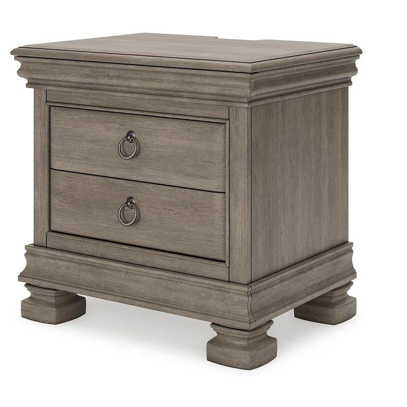 Lexorne 3 Drawer Nightstand in Gray