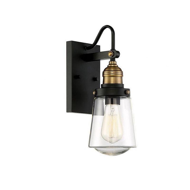 Savoy House Exterior Collections 1 - Light Wall Light in  Vintage Black/Warm Brass