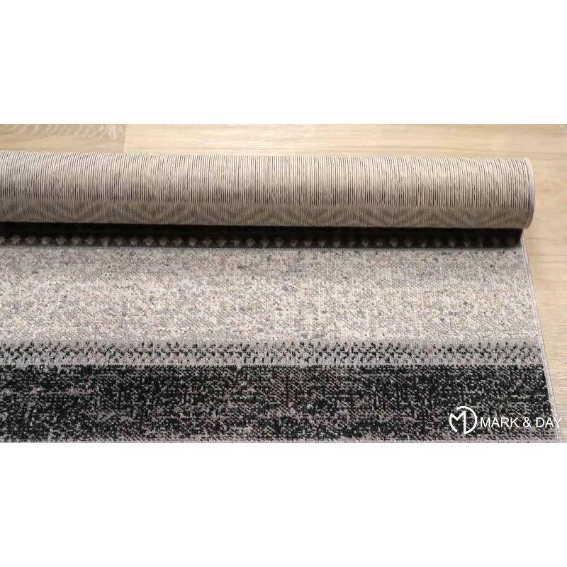 Mark & Day Sandborn Washable Woven Indoor Area Rugs Medium Gray