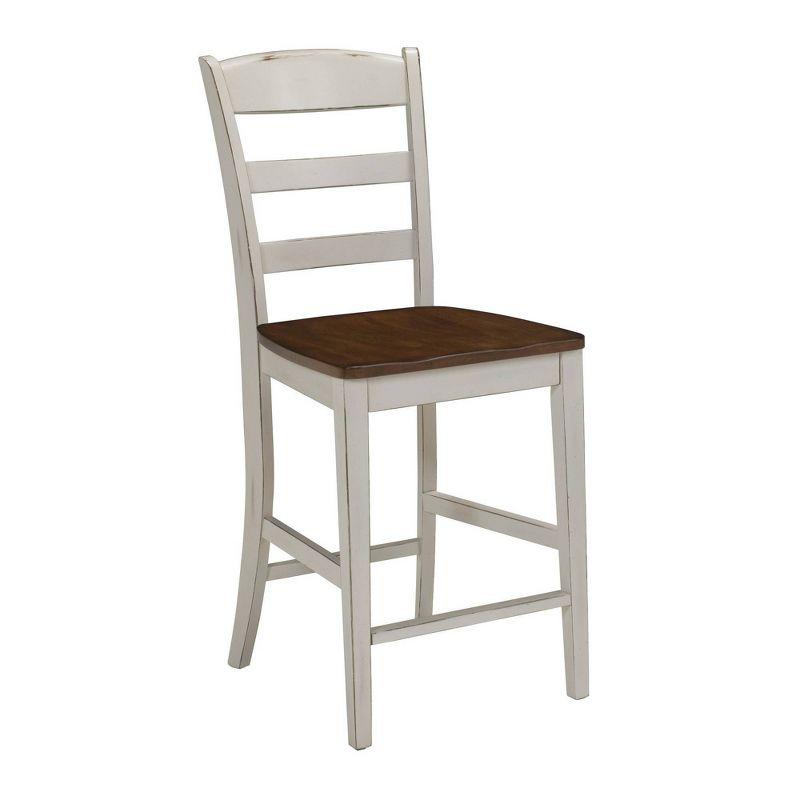 Monarch Counter Height Barstool Off White - Homestyles: Hardwood Island Chairs, Kitchen Stool with Back