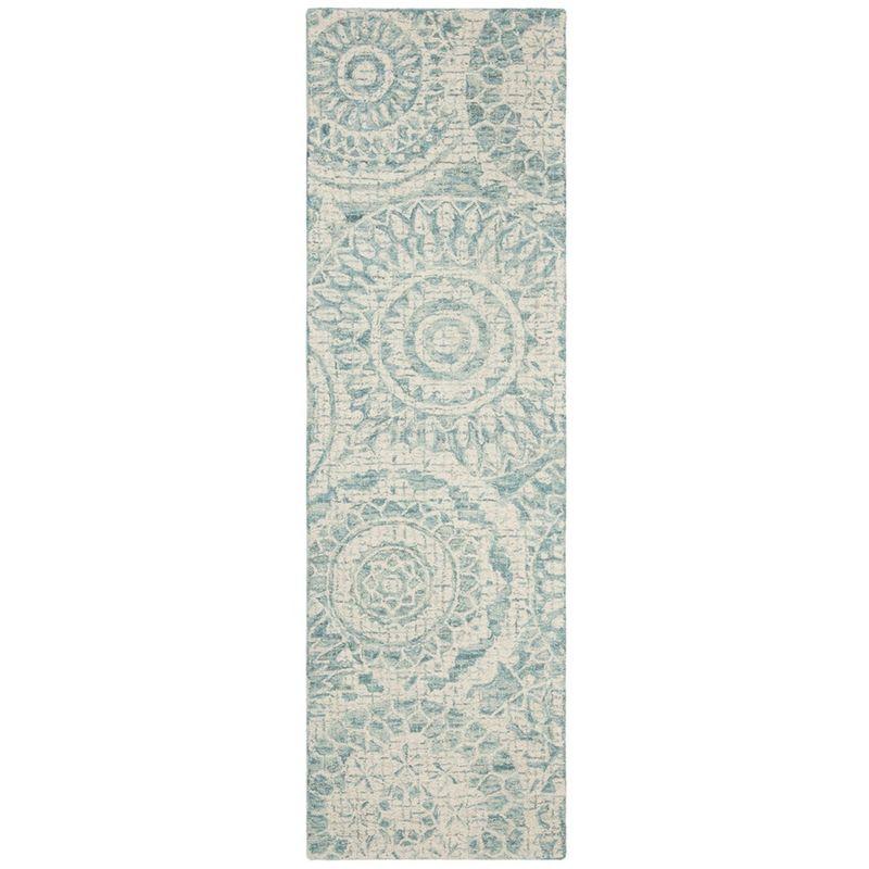 Abstract ABT205 Handmade Indoor Accent Rug - Ivory/Blue - 2'x3' - Safavieh