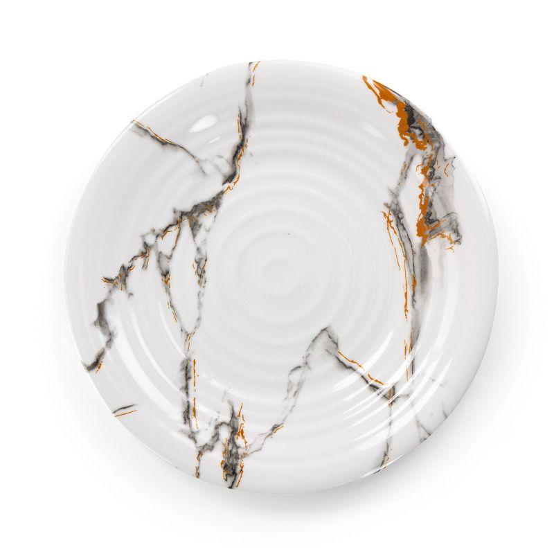 12 Piece White Marble Melamine Dinnerware Set for 4