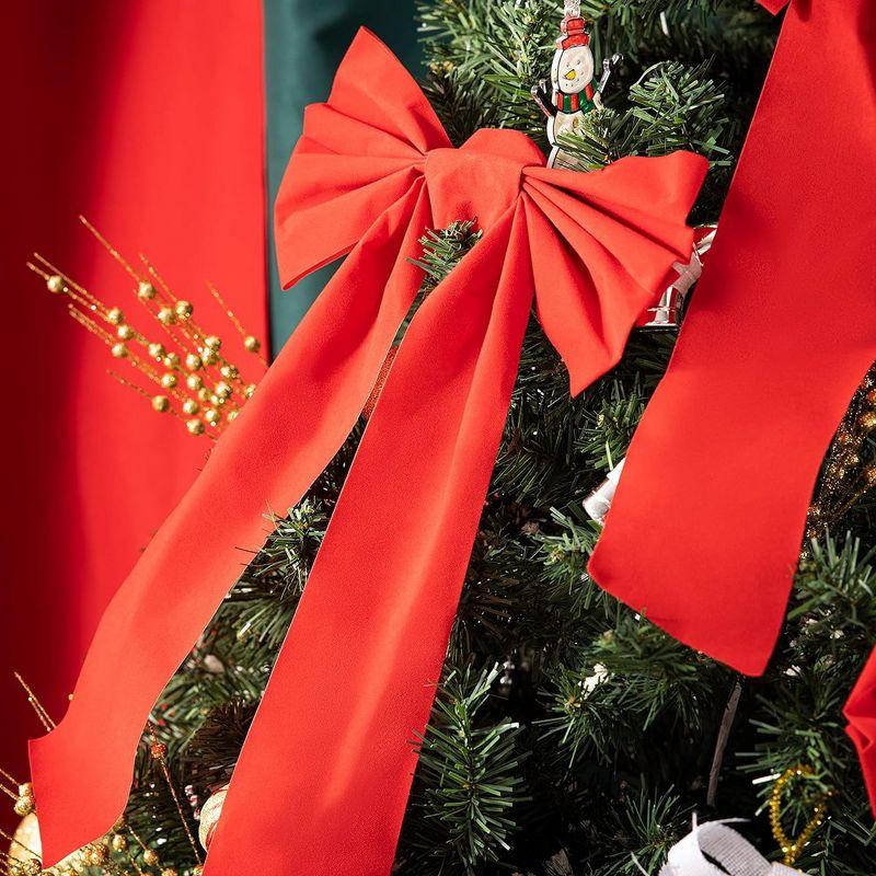 JOYFY 12pcs Christmas Red Velvet Bow Decoration for Christmas Party