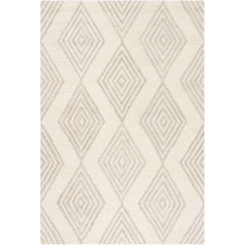 Blossom BLM111 Hand Tufted Area Rug - Ivory/Silver - 4'x6' - Safavieh.
