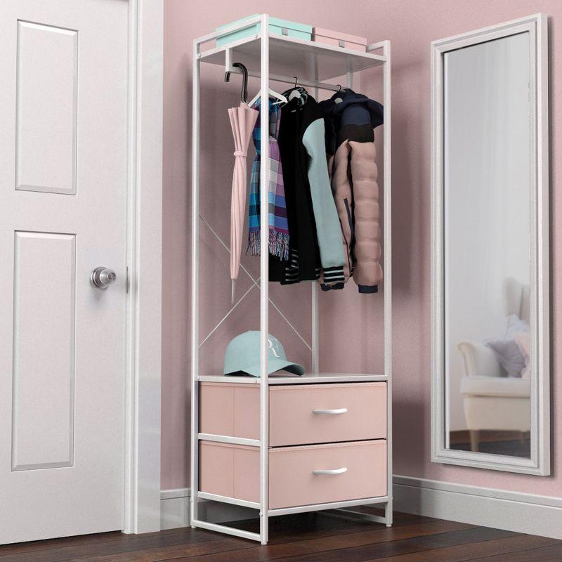 Sorbus Sorbus 2 Drawer Clothing Rack with Wood Top and Steel Frame