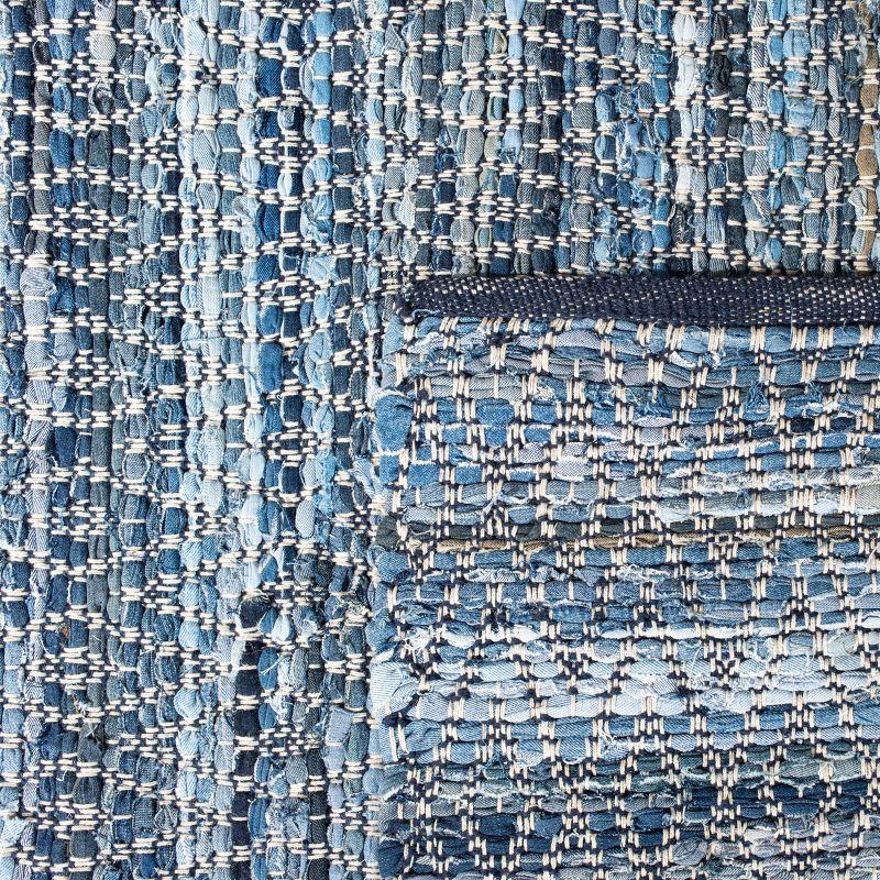 Coastal Charm Blue Cotton 8' x 10' Hand-Woven Area Rug