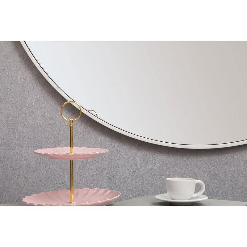 Elegant Lighting Metal frame round mirror with decorative hook 42 inch in White