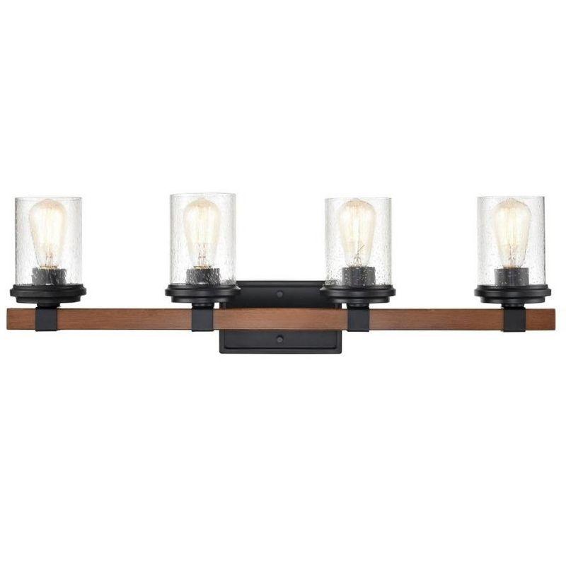Millennium Lighting Taos 4 - Light Vanity in  Matte Black/Wood Grain