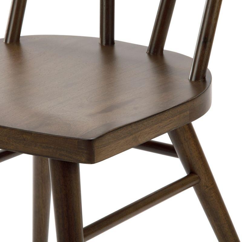 Plank+Beam Windsor Dining Chair Set of 2, Solid Wood Chairs for Kitchen, Office, Living Room,Walnut