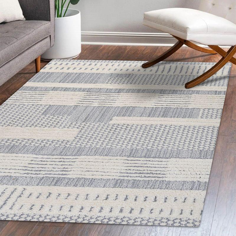 Kerstin Geometric High-Low Area Rug - JONATHAN Y