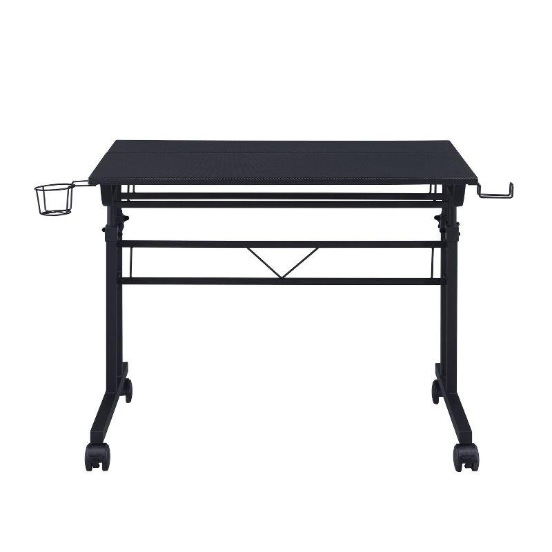 Inbox Zero Mobili Rolling Writing Desk – Height Adjustable with Moveable Shelf & Locking Wheels