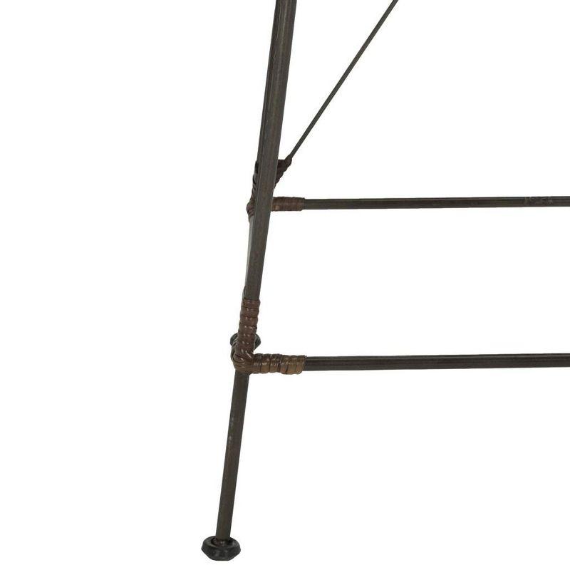 Minerva Wicker Counter Stool (Set of 2) - WIK6509 - Brown/Black - Safavieh