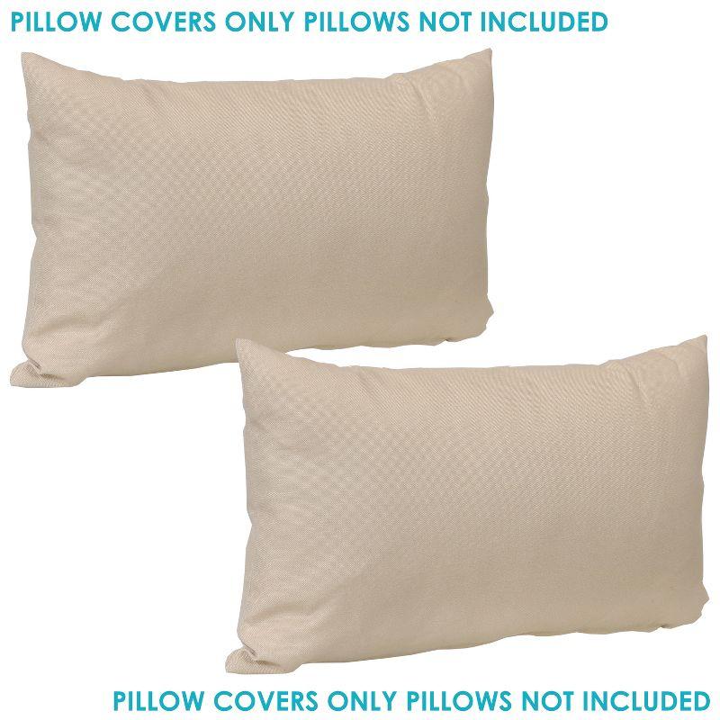 Sunnydaze Indoor/Outdoor Weather-Resistant Polyester Square Decorative Pillow Cover Only with Zipper Closures