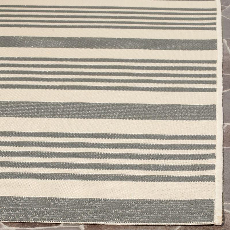 Contemporary Grey Stripe Indoor/Outdoor Easy-Care Rug - 2'7" x 5'