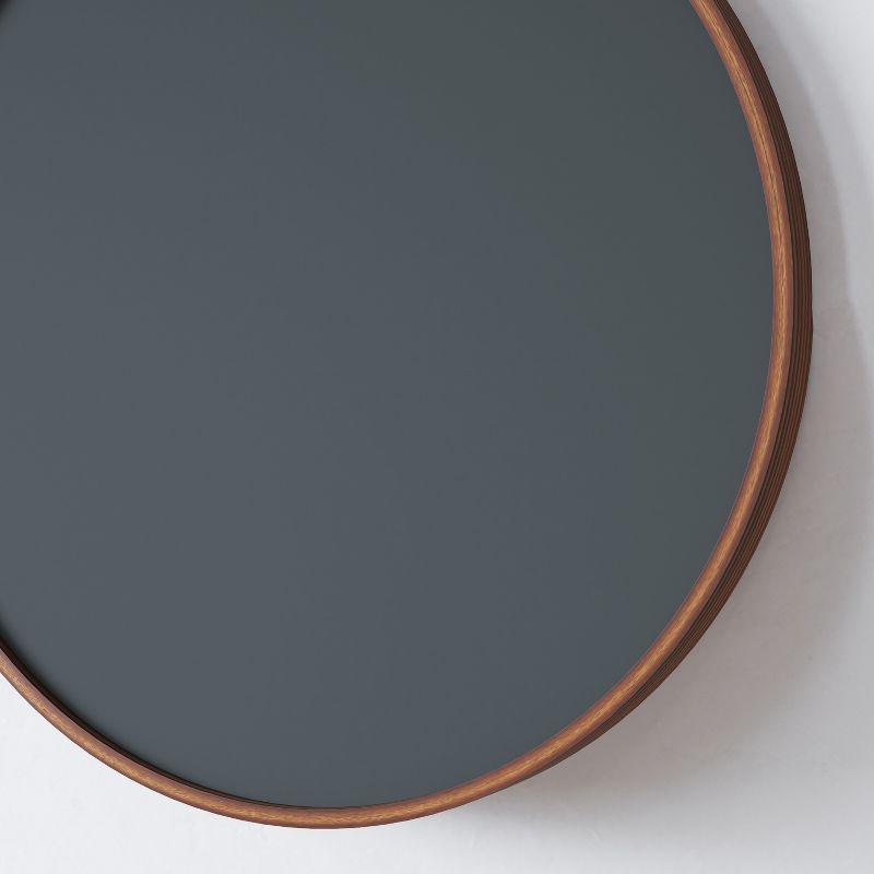 Inbox Zero Round Magnetic Wall Chalkboard With Rustic Brown Frame