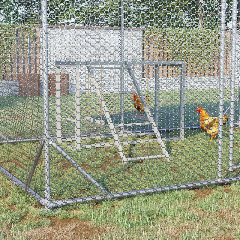 PawHut Chicken Activity Play w/ Swing Set for 3-4 Birds & Healthier Animals, Chicken Coop Accessory with Chicken Perches & Hen Ladder