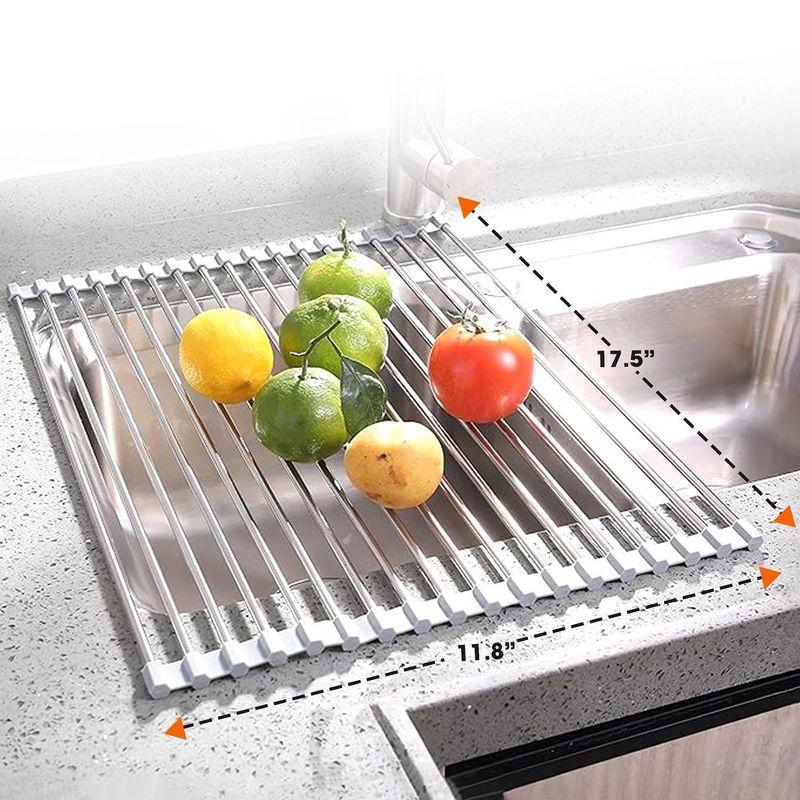 Adjustable Stainless Steel Over The Sink Dish Rack