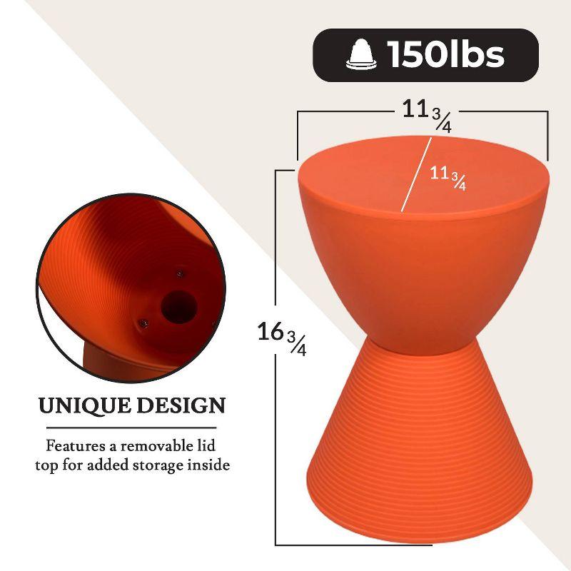 AllModern Durant Reversible Drum End Table with Storage – No Assembly Lightweight Accent Side Table for Indoor & Outdoor Use