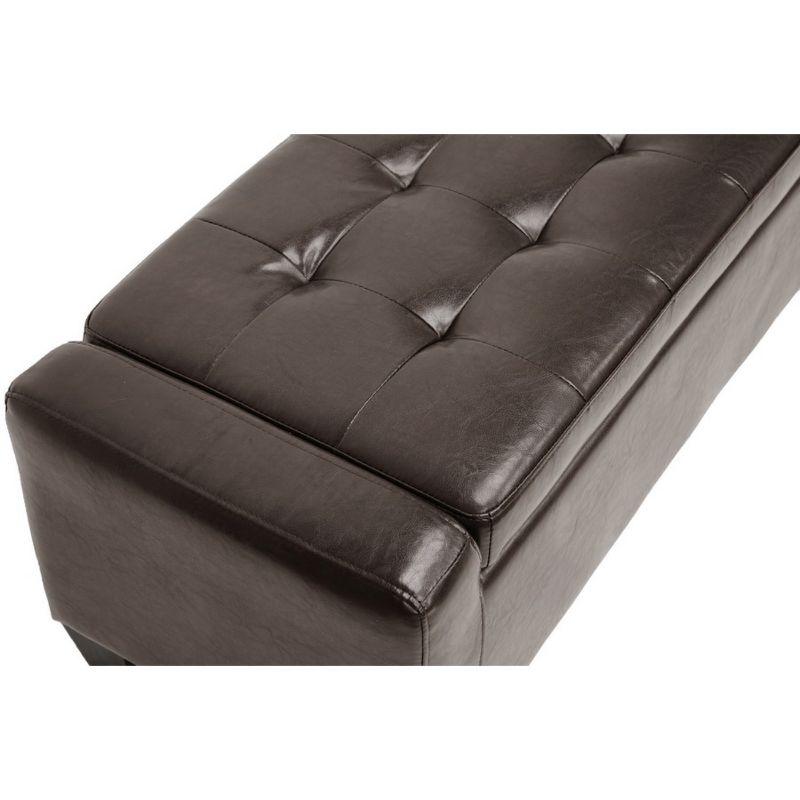 Manchester Ottoman Dark Brown - Baxton Studio: Modern Upholstered Bench, Wood Composite Frame, Spot Clean