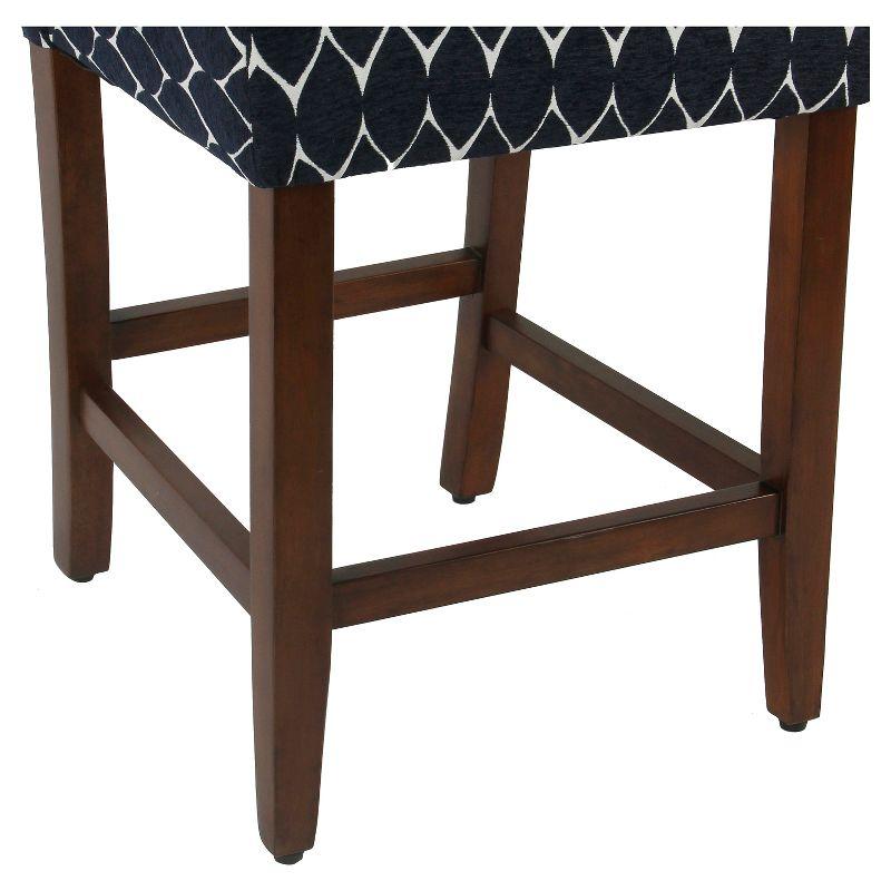 Navy Classic Parsons 24" Upholstered Counter Stool with Wood Legs