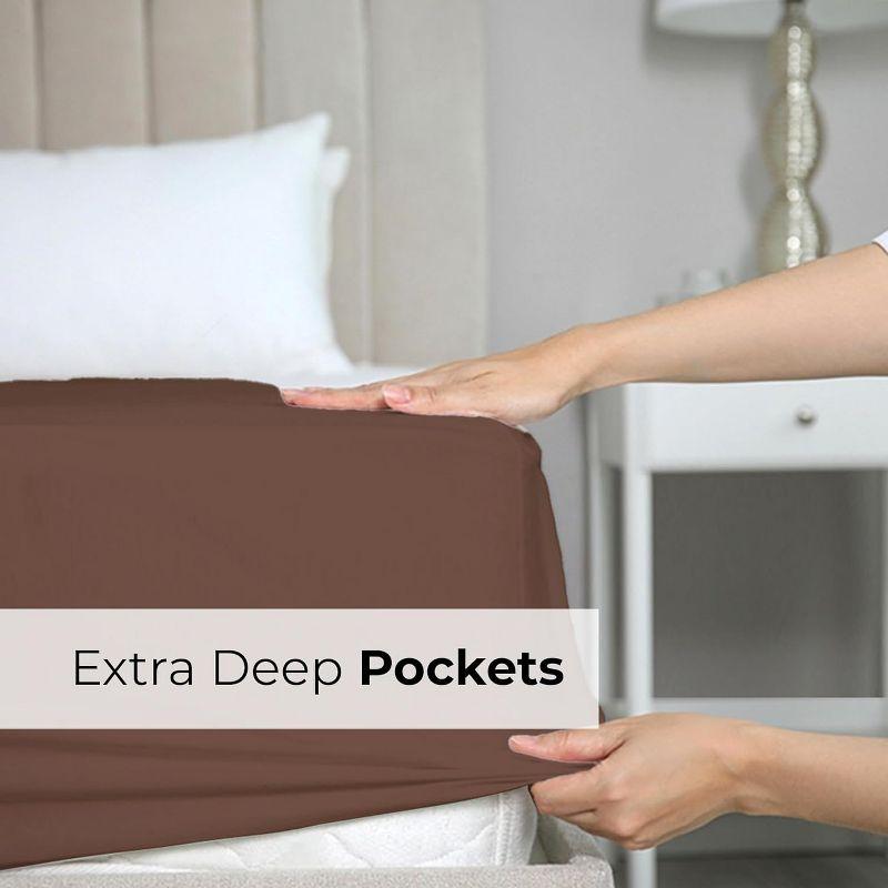 Microfiber Fitted Sheet 18" - 24" Inch Extra Deep Pocket - CGK Linens