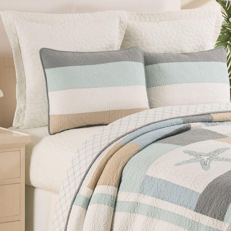 C&F Home Driftwood Shores Pieced Cotton Ocean Theme Quilt Set - Machine Washable