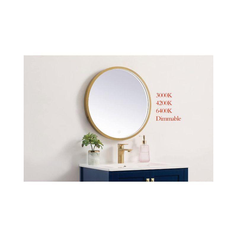 Elegant Lighting Pier 21 inch LED Mirror with Adjustable Color Temperature 3000K/4200K/6400K in Brass