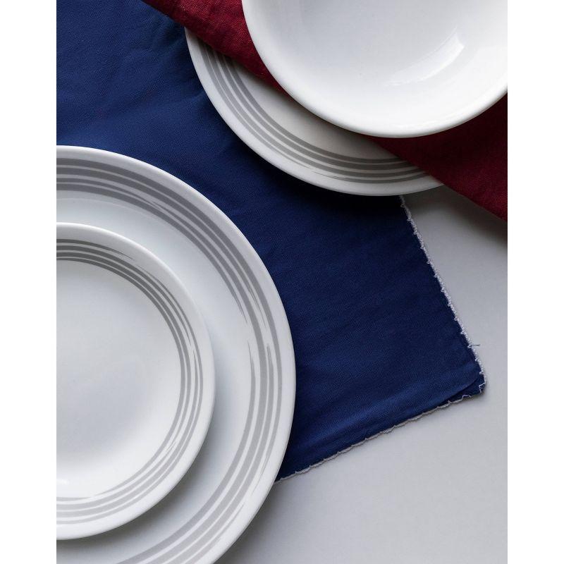 White and Silver Glass 16-Piece Dinnerware Set