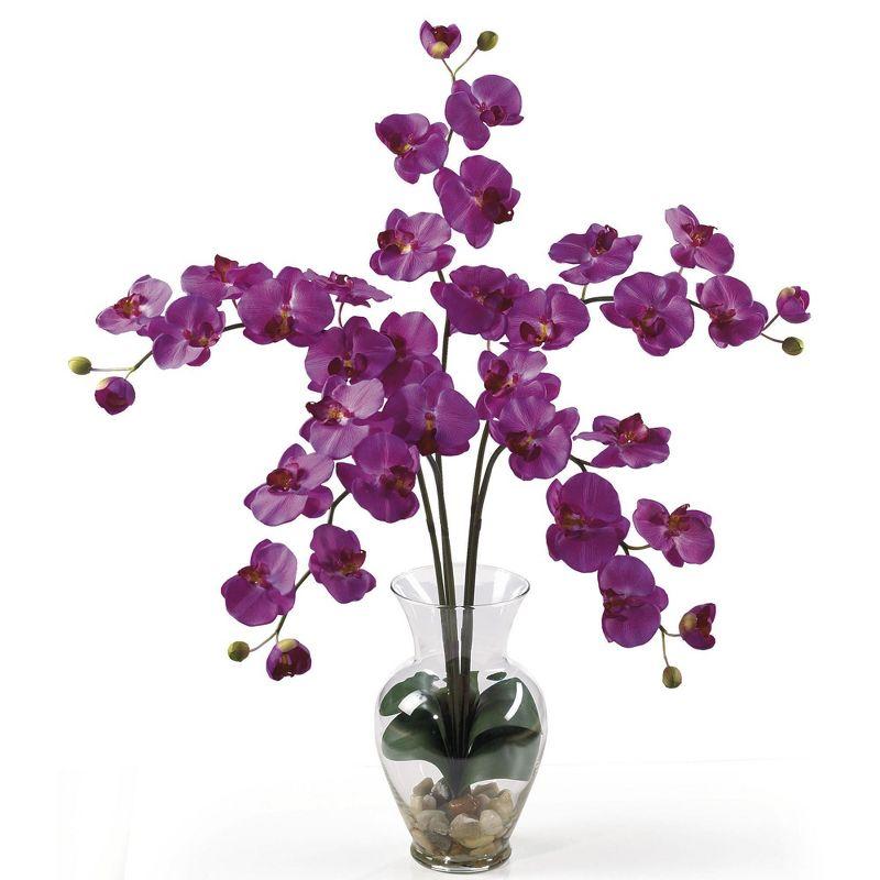 Nearly Natural Phalaenopsis Liquid Illusion Silk Flower Arrangement, Beauty