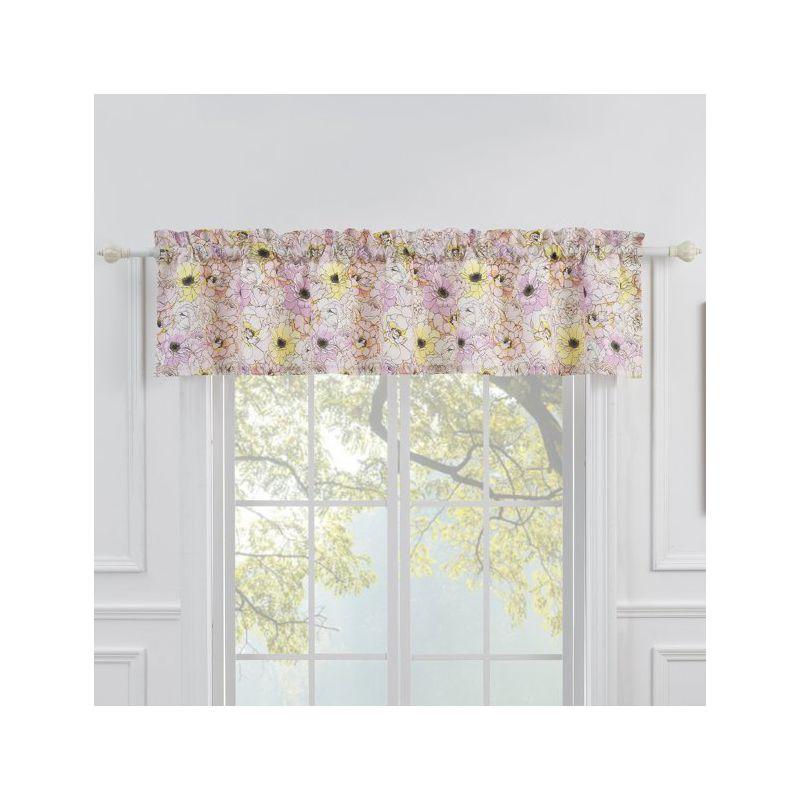 Misty Bloom Floral Light Filtering Rod Pocket Valance