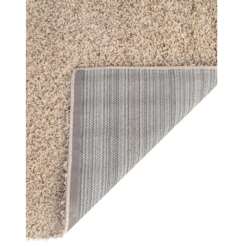 Taupe 6' x 9' Rectangular Shag Synthetic Area Rug