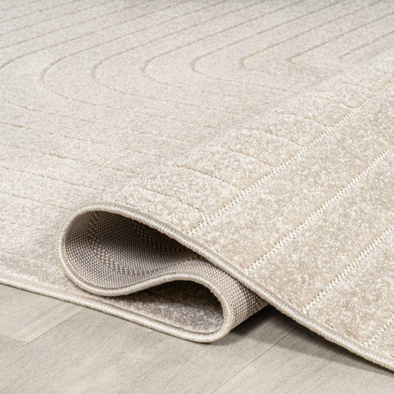 JONATHAN Y Odense High-Low Minimalist Angle Geometric Ivory/Cream 4 ft. x 6 ft. Indoor/Outdoor Area Rug