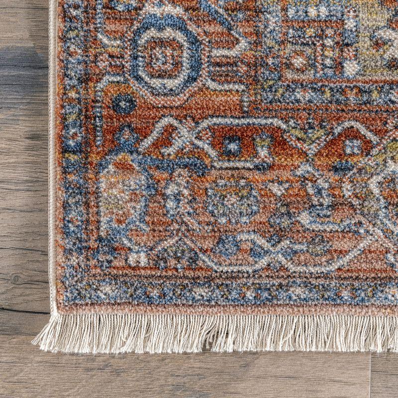 Nuloom Harriet Medallion 2x14 Runner Indoor Area Rug for Living Room Bedroom Dining Room Entryway Hallway Kitchen, Rust/Multicolor