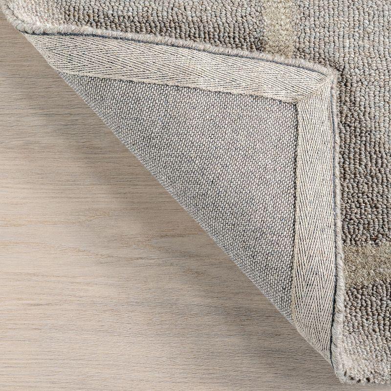Nuloom James Geometric 5x8 Wool Indoor Area Rug for Living Room Bedroom Dining Room Kitchen, Grey