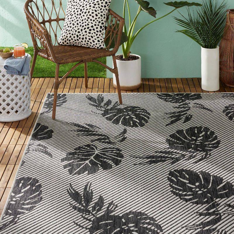 Tommy Bahama Palm Coastal Indoor/Outdoor Area Rug, Charcoal Gray