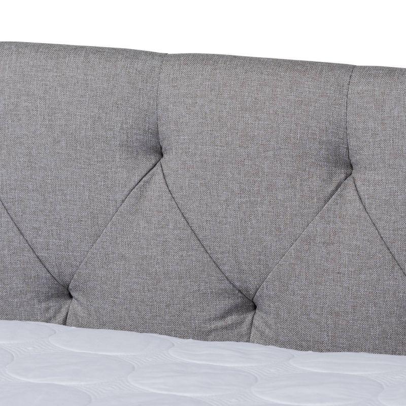 Haylie Queen Light Gray Tufted Upholstered Daybed with Nailhead Trim