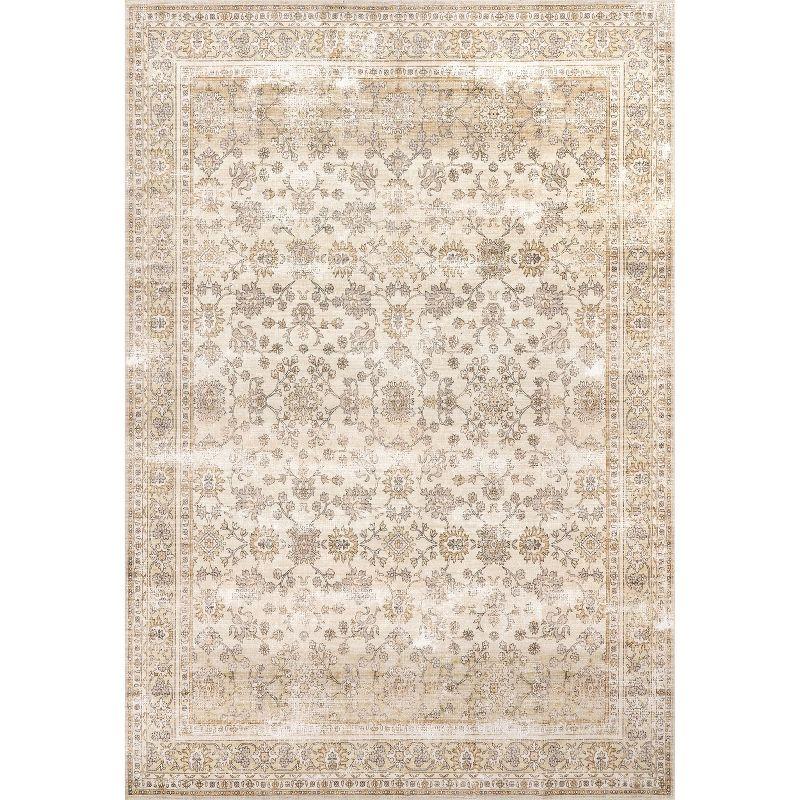 Nuloom Deadra Medallion 3x5 Machine Washable Accent Indoor Area Rug for Living Room Bedroom Dining Room Entryway Kitchen, Beige/Ivory