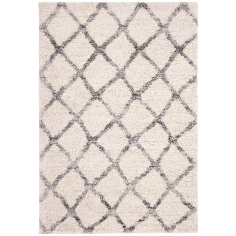 Berber Shag 200 BER215 Power Loomed Indoor Area Rug - Cream/Grey - 5'x7' - Safavieh