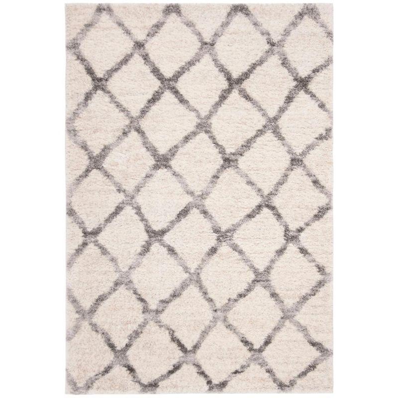 Luxurious Hand-Knotted Gray Shag Area Rug 5' x 7'